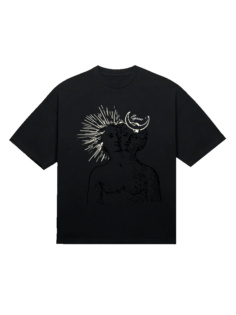 BLACK DUALITY T SHIRT MADE BY EGRESS*VISION